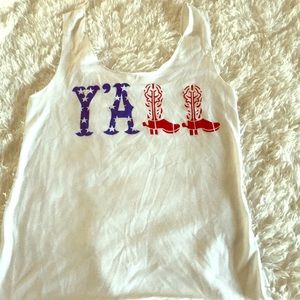 White y’all tank top